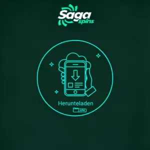 Smartphone lädt eine App-Datei (APK) aus der Cloud herunter, mit dem Text "Herunterladen".